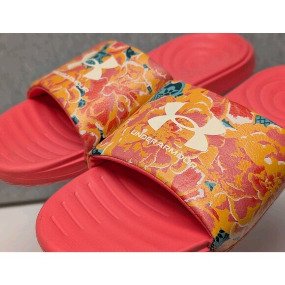 Under Armour Women's Ansa Graphic Slide Sandals Size 10 Floral 3024436 - Picture 2 of 10